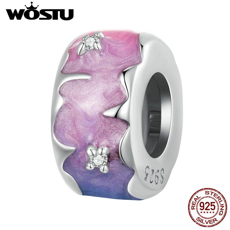 WOSTU Fantasy Series 925 Sterling Silber Einhorn-Charm, mystischer Herz-Anhänger, Planet, Regenbogen-Perlen, passend für Armbänder, Halsketten, DIY-Geschenk