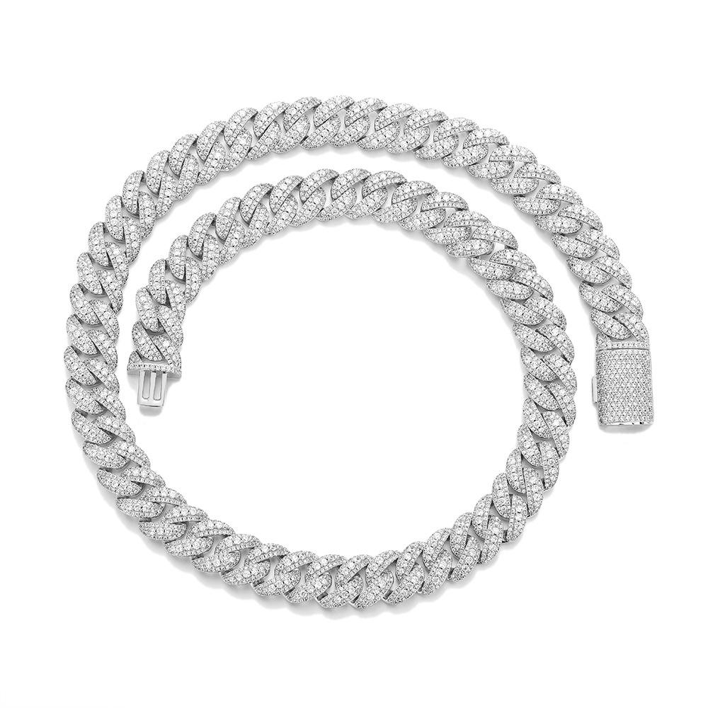 

11MM Oval Zircon Cuban Chain Necklace Hip Hop Trend Brand Men s Necklace Bracelet Personality Trend Hiphop Chain Bracelet 7inch (length about 18cm)