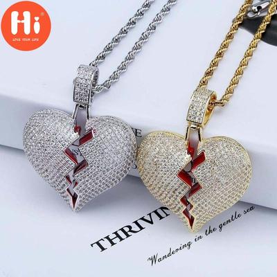 Ahoj 1ks Luxusní Dámský Pánský Bling Stříbrný Řetízek Iced Out Řetízek Kubická Zirkonie Zlatý Náhrdelník