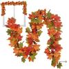 Fall Leaves Garland Decor Artificial Autumn Maple Wreath Fake Plant Decoration Maple Leaves Vine Thanksgiving Halloween Decor