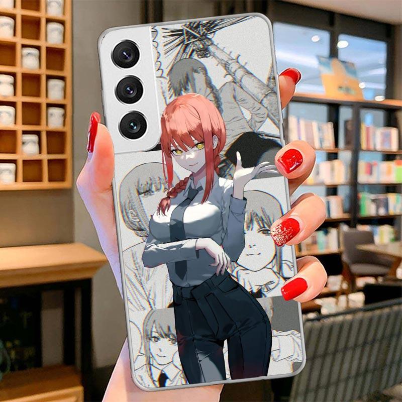Chainsaw Makima Power Cover Phone Case For Samsung Galaxy S26 S25 Edge S24 Ultra S23 S22 Plus S21 S20 FE Soft Fundas Shell Galax