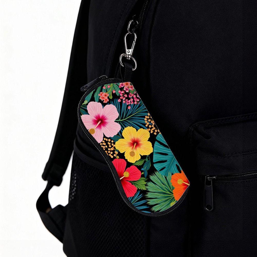 Durable Colorful Flowers/Leaf Glasses Case Soft Shell Zipper Glasses Protective Shell Glasses Bag