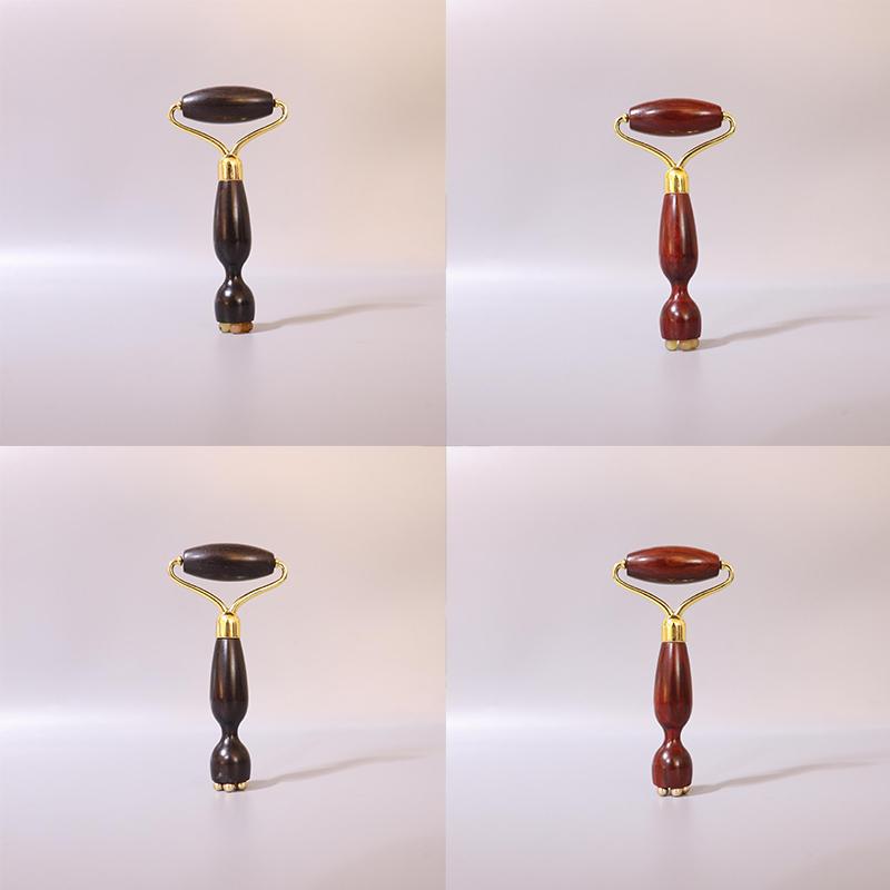 Purple Sandalwood Roller Massager Lotus Seedpod Beauty Professional Brass Facial Gua Sha Tool Eye Relaxation Spot Meridians