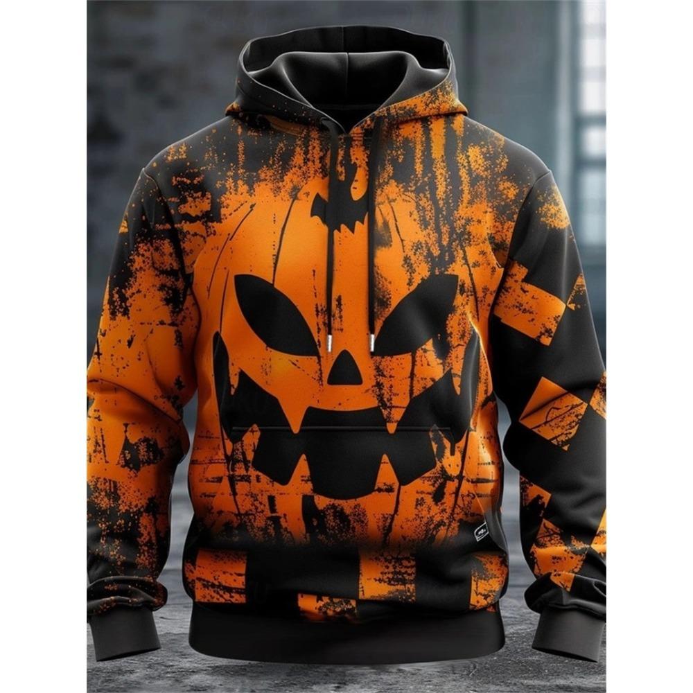 

Halloween Pumpkin Graphic Hoodies For Men Women Funny 3D Print Horror Theme Long Sleeve Clothes Loose Hooded Pullover Unisex Top 6XL