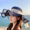 Lace Bow Women Sun Hat Casual Travel Beach Hat Sweet Sunshade Cap  Summer
