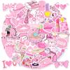 50 Colors Mixed and Matched Alpaca Pink Stickers New Products, Fresh Vsco Mobile Phone Case Stickers