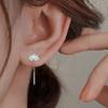 Elegant Lotus Tassel Earrings Trendy Style Ear Pendant Charm Metal Earrings  Fashion Occasion
