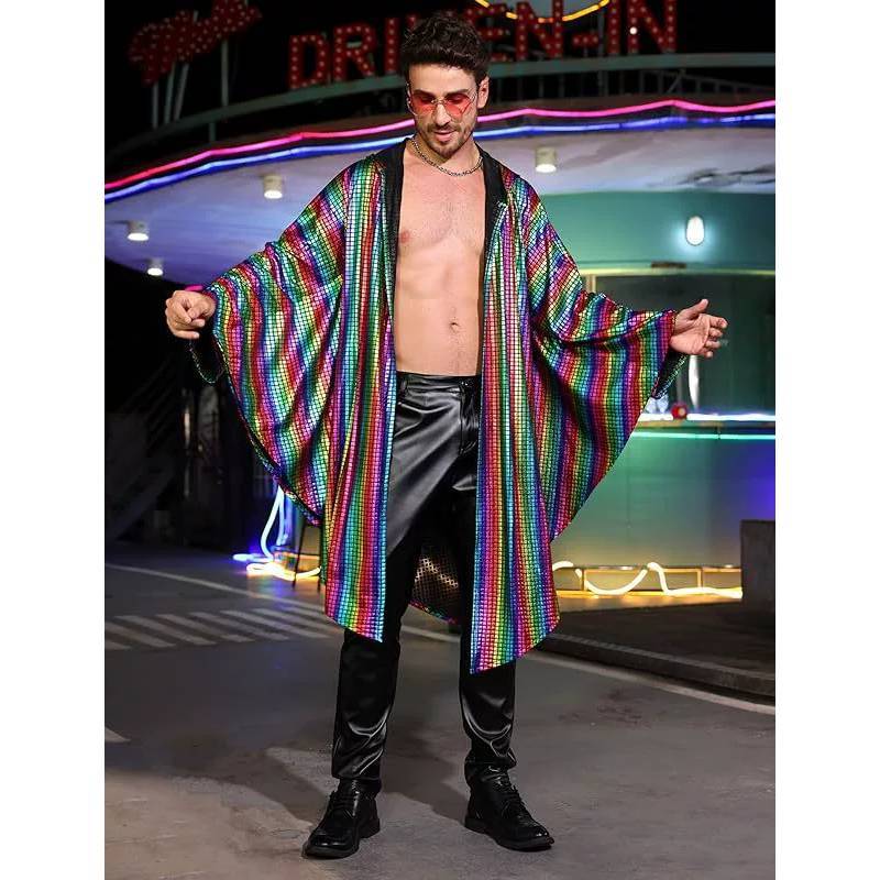 Halloween Hip Hop Flitrovaný Plášť Kostým Pro Scénické Vystoupení Párty