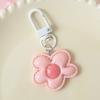 6Pcs Keychain Imitation Leather Texture Flower Shape Keychain Pendant with Alloy Buckle Mobile Phone Bag Hanging Ornament