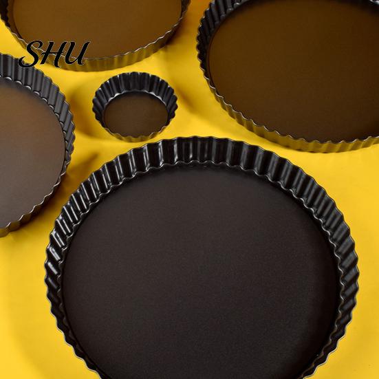 Pizza Tray Easy to Demould High Hardness Wave Edge Design Cake Pan Carbon Steel Round Pastry Baking Home Supplies