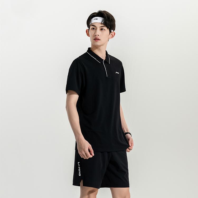 Li Ning Tischtennis Kollektion Poloshirt Unisex Schwarz APLV053-1