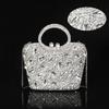 New Glass Color Diamond Evening Clutch Bags Women's Gem Water Diamond Handbags Alloy Material Hollow out Diamond Embellished...