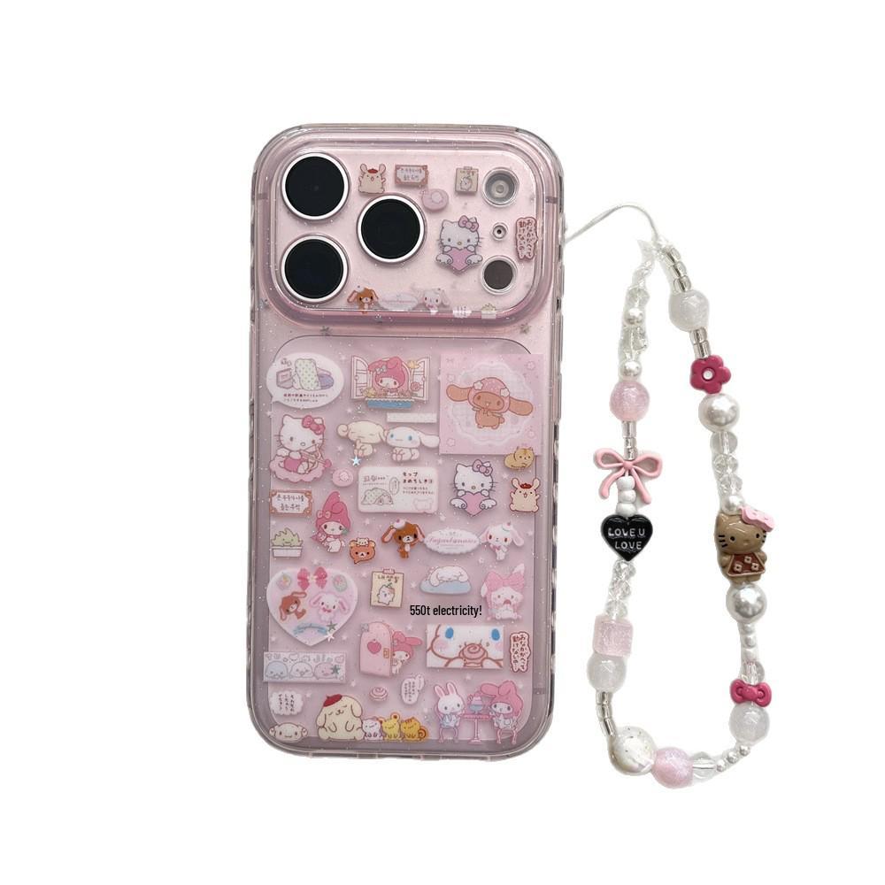 Pink Cartoon KT Cat Anti-Fall iPhone 14/13 Pro Max Case