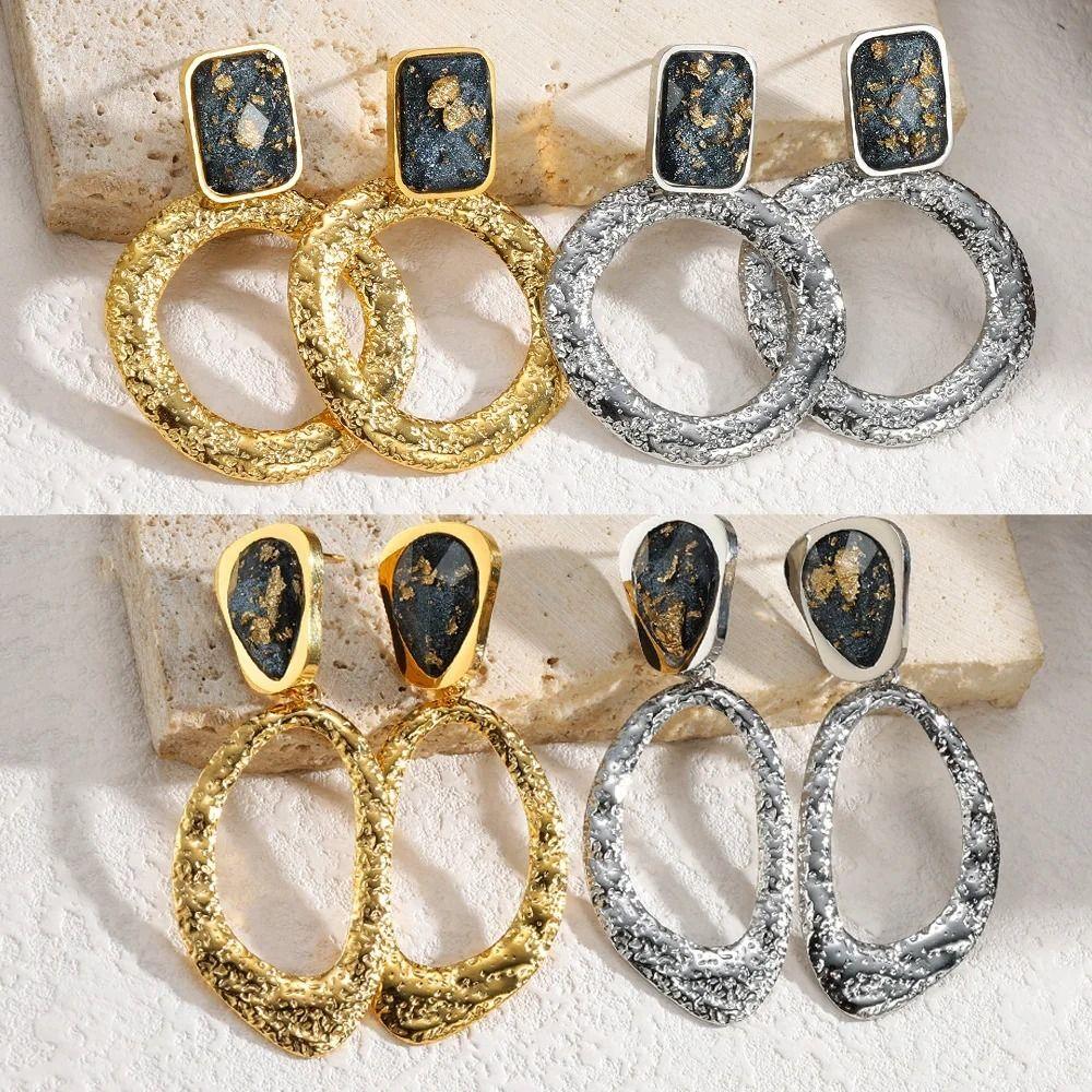 Charming Women's Earrings Irregular Surface Design Dangle Earrings Hollow Geometric Earrings Gifts