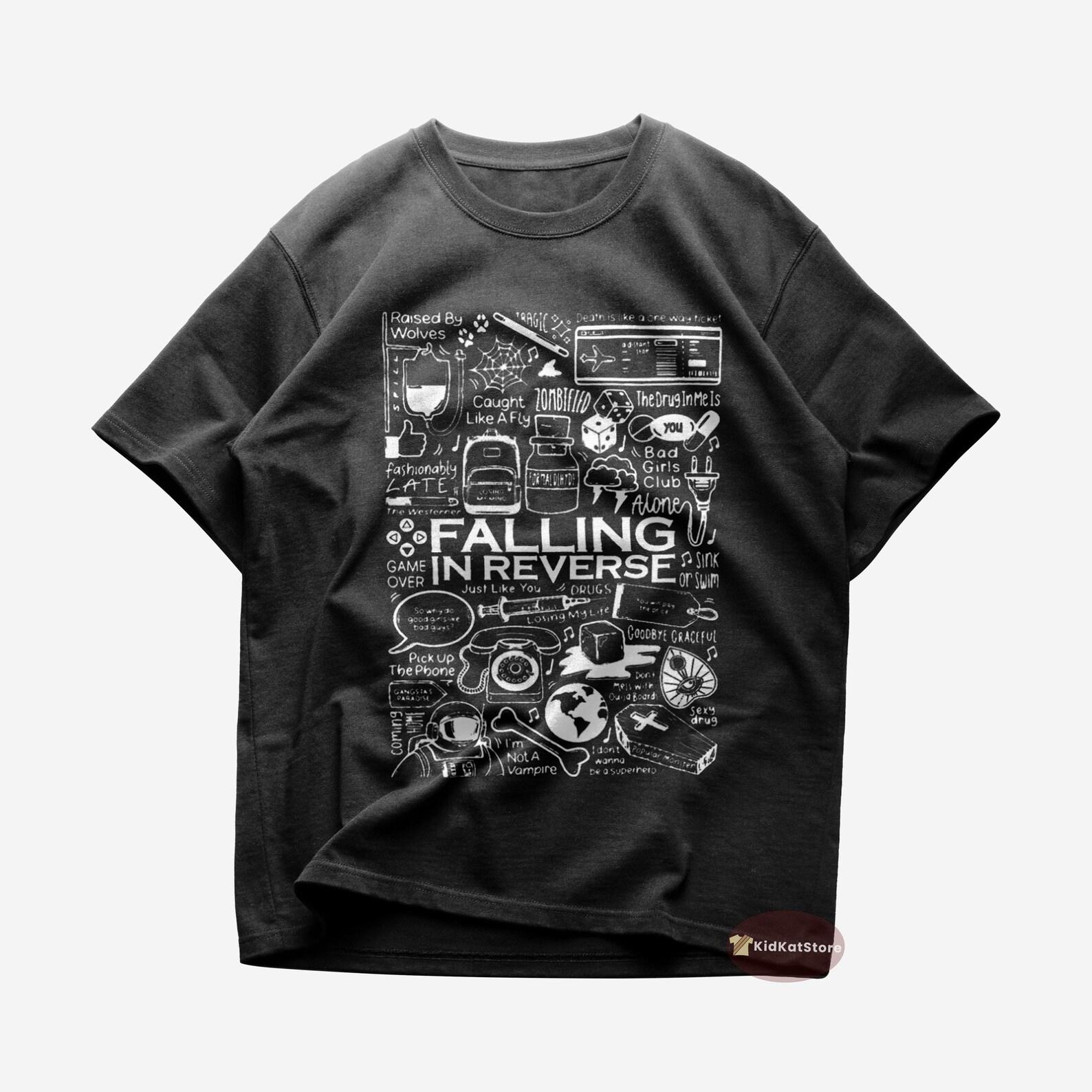 Falling In Reverse T shirt | Rock Music Shirt | Watch The World Burn | ZOMBIFIED | Voices In My Head | Falling In Reverse Merch | Cotton Tee L