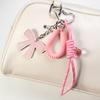 Braided Rope Bag Charm Lovely Heart Keychain Handbag Pendant Ornaments Bows Keyrings Fashion Keyholders