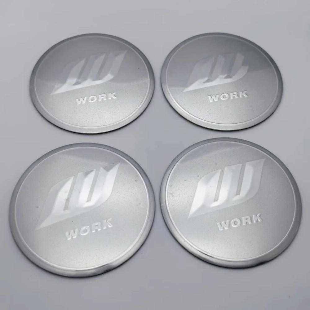 AEN4 4pcs 45mm 50mm 56mm 65mm W Work Logo Badge Car Stickers for Car Wheel Center Caps Emblem Rim Hubcaps Cover Replace Accessories