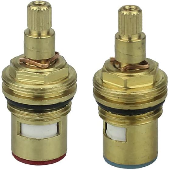 Mix Tap Inner Cartridge Replacement, Spare Valves, Tap Valves, Brass Ceramic Disc Cartridges Insert Faucet Valve Quarter Turn 1/2" Ceramic Tap Valves