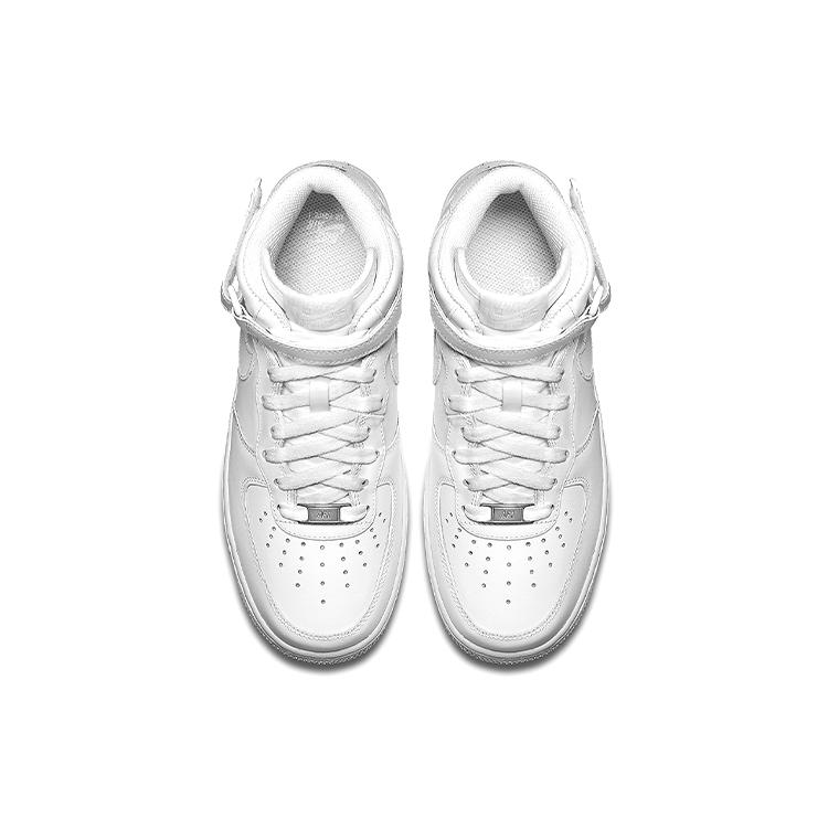 Nike Air Force 1 Mid 07 Leather Triple White Womens 366731-100