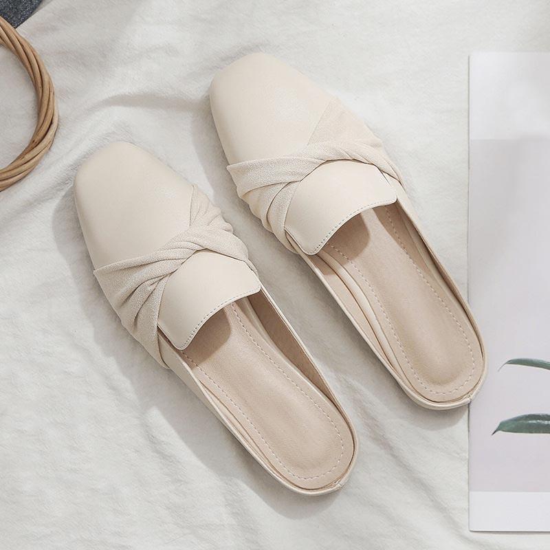 Summer Footwear Pearl Slipper Women's Flat Leisure Bow Sandals and Slippers Women