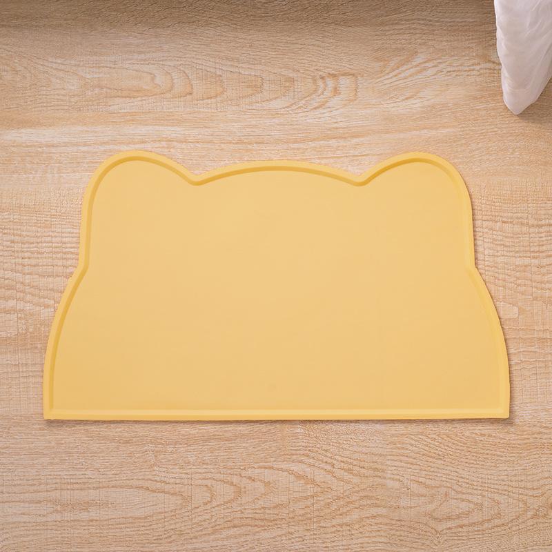 Tappetino in silicone per animali domestici Tappetino per cibo per animali domestici Tappetino per cibo per cani e gatti impermeabile Tappetino per cibo Vassoio per mangiatoia per cuccioli Cuscino per acqua Tovaglietta giallo