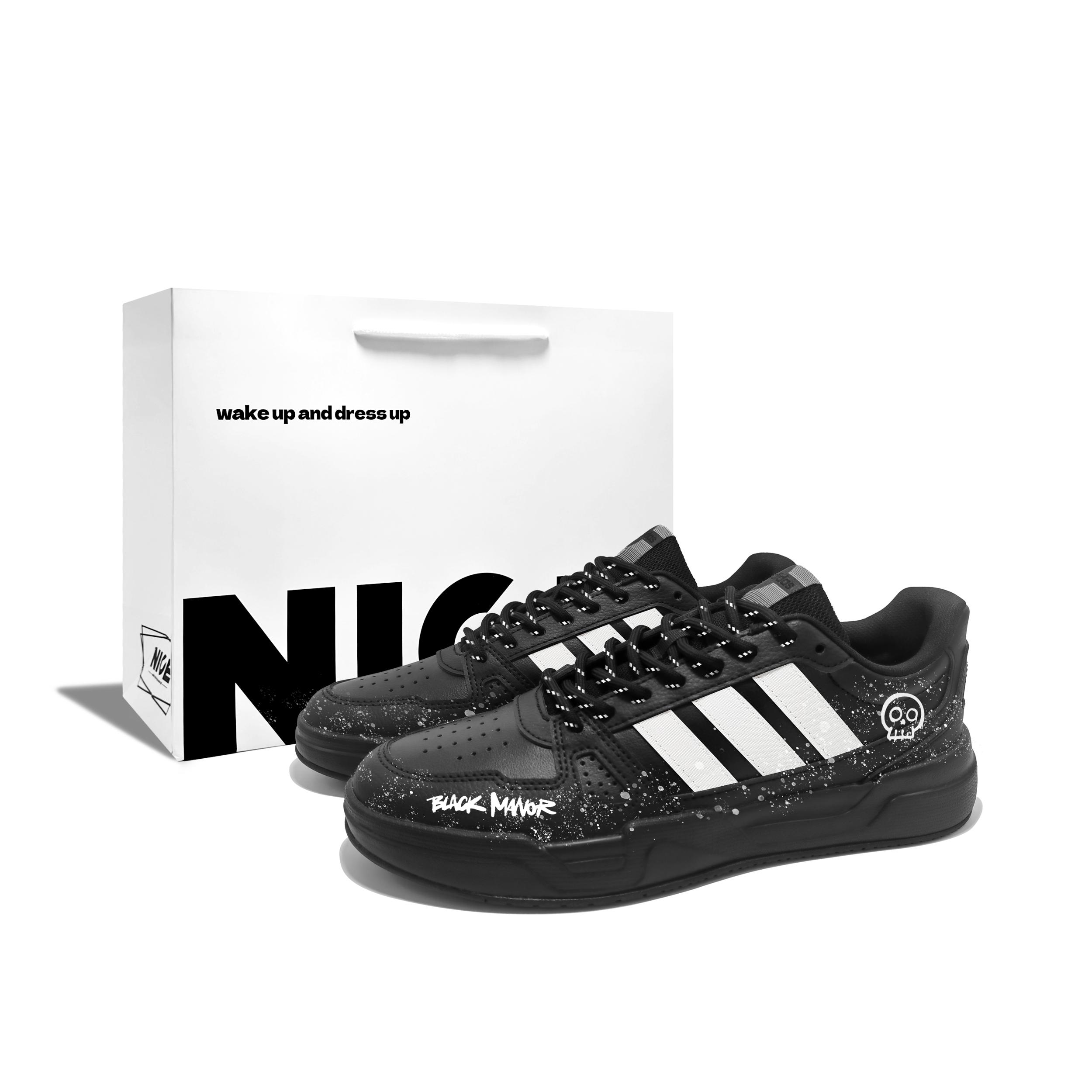 

Adidas LITE BALLER Skull R Synthetic Leather Low top Skateboard Shoes Unisex Black White JS4361(Team1143--BOX) 39⅓