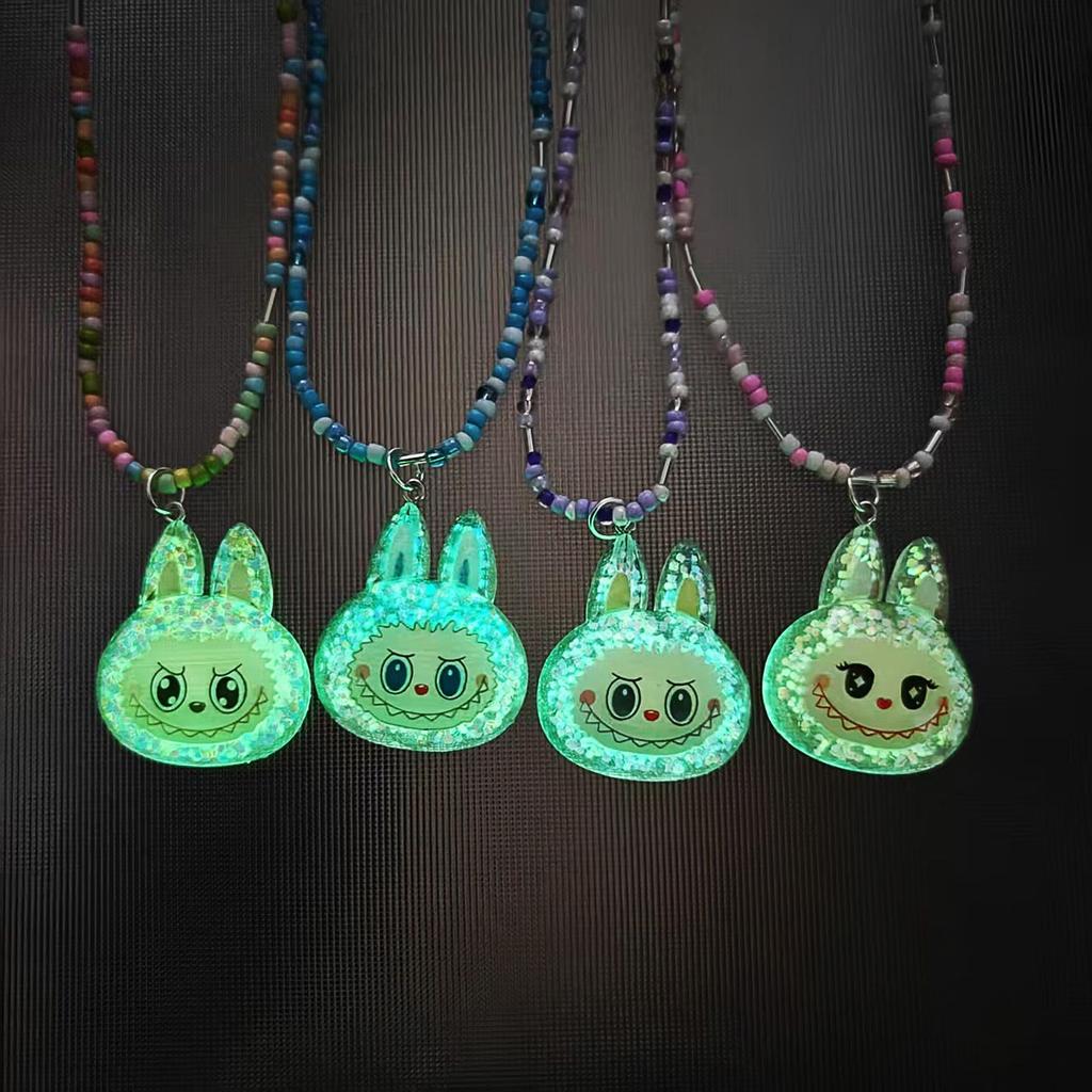 Children's Luminous Colorful Necklace, Cute Resin Accessory Jewelry, Collarbone Chain Jewelry