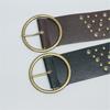 PU Leather Waist Belt with Pin Buckle Harajuku Alloy Rivet Waist Belt Woman Girls Jeans Dresses Skirt Coat Waistband