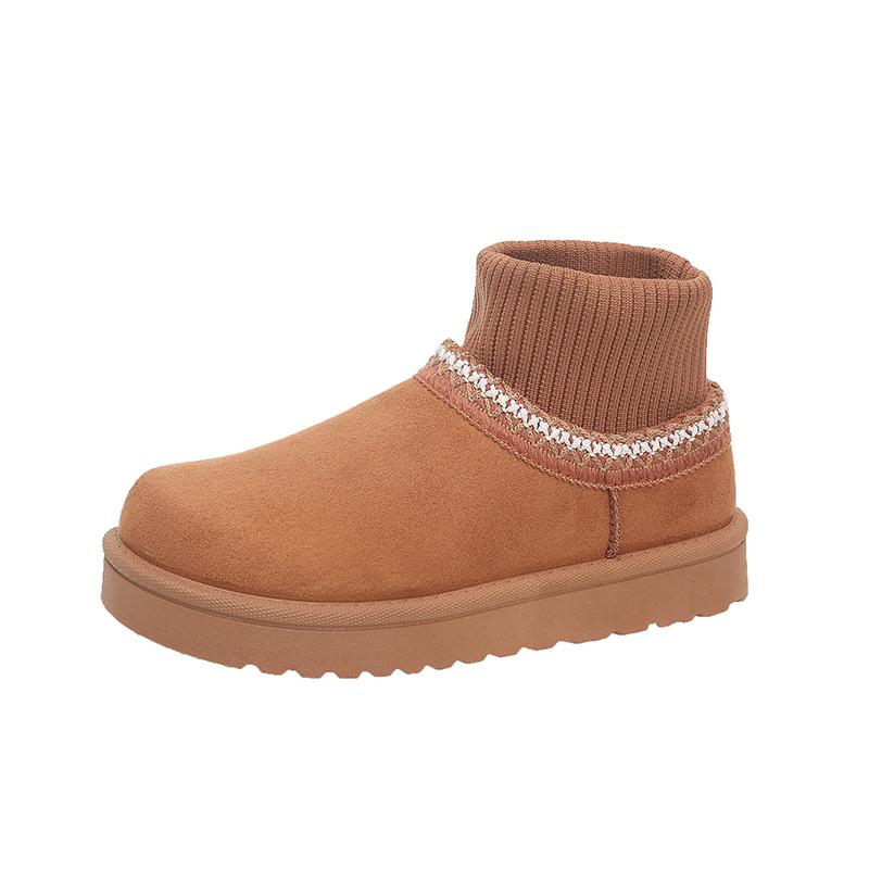 

Мода 2025 Женские зимние ботинки Повседневная вышивка Мягкая толстая подошва Короткие плюшевые зимние ботинки Зима Новая мода Теплые вязаные ботинки Обувь 41 жёлтый