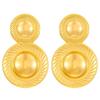 Vintage Titanium Steel Geometric Earrings: European & American Retro Style, Smooth Irregular Pleated Design