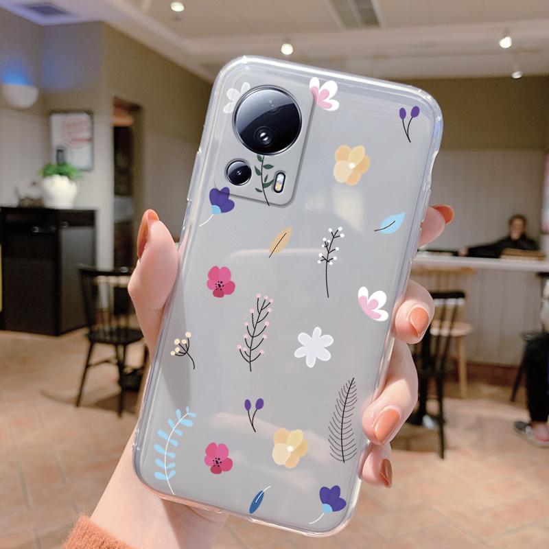 Clear Case For Xiaomi 13 Lite Shockproof Cover Cartoon Cute Cat Soft Silicone Fundas For Xiaomi 13T 14T 15T Pro Transparent Bags