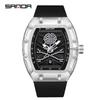 Sanda 7051 Men's Dual Quartz Skull Gem Watch - Trendy, Versatile, Waterproof