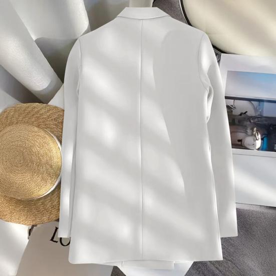 Dámský oblek Kabát Klopa Dlouhý rukáv Dvouřadé Zapínání Ležérní Kardigan Bunda Všestranný Jednobarevný Business Svrchní oděv