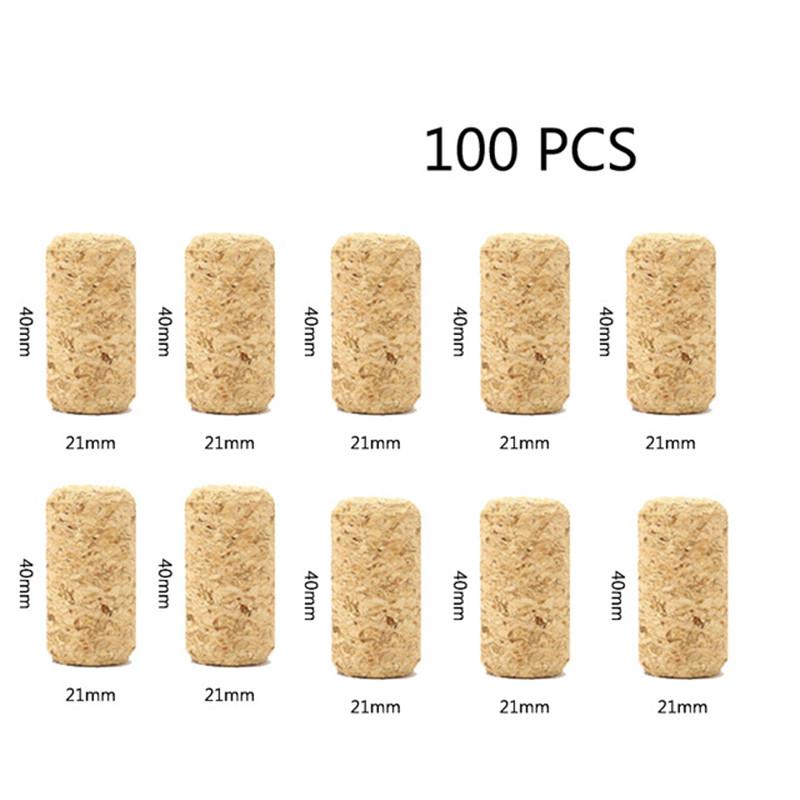 100 Pcs Natural Wine Bottle Corks and Seals Heat Shrink Capsules with Tear Tab for Straight Mouth Wine Bottles Cap