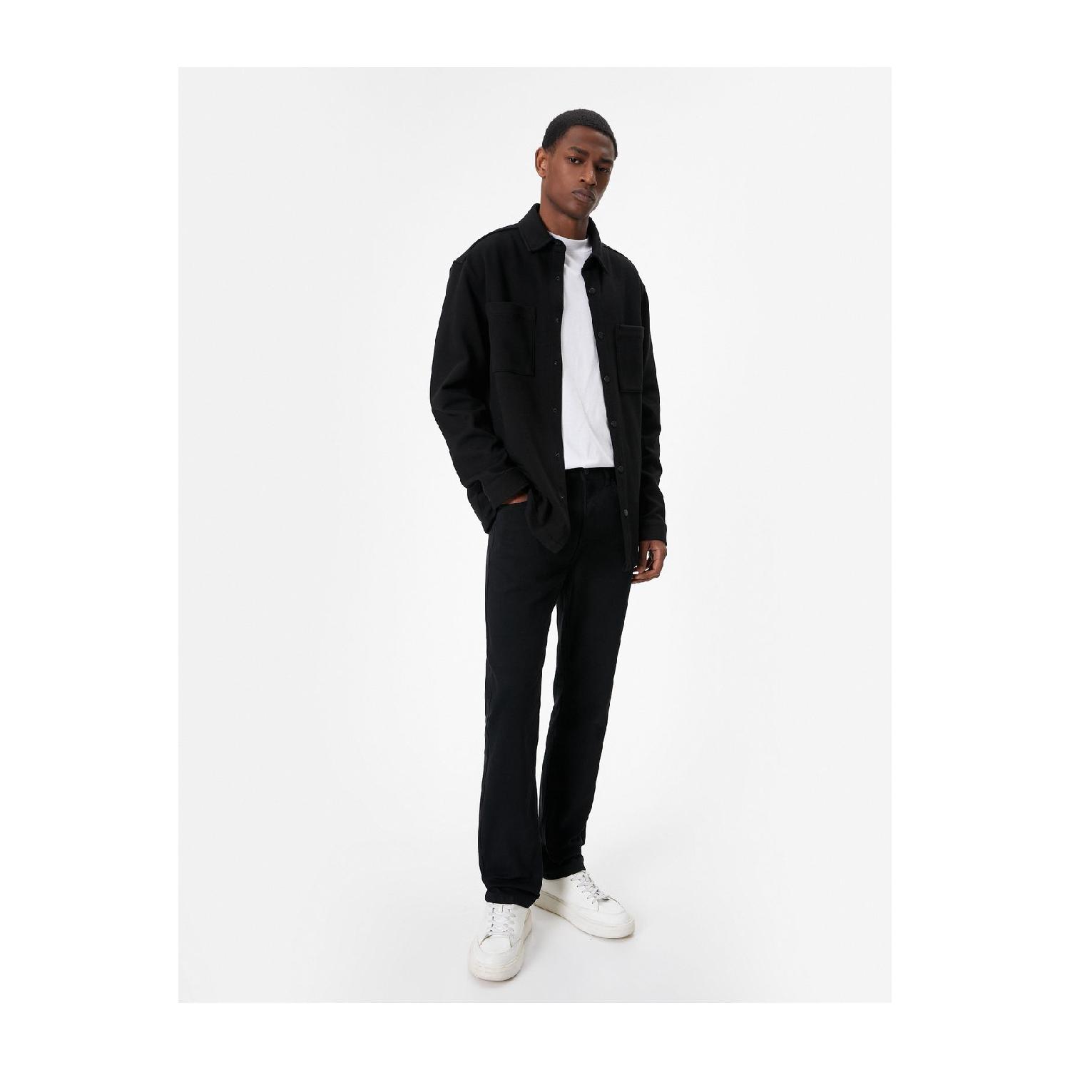 

Мужские джинсовые брюки черные 5wam40026nd Straight Fit Pipe Leg Mark Jean 32/34 чёрный