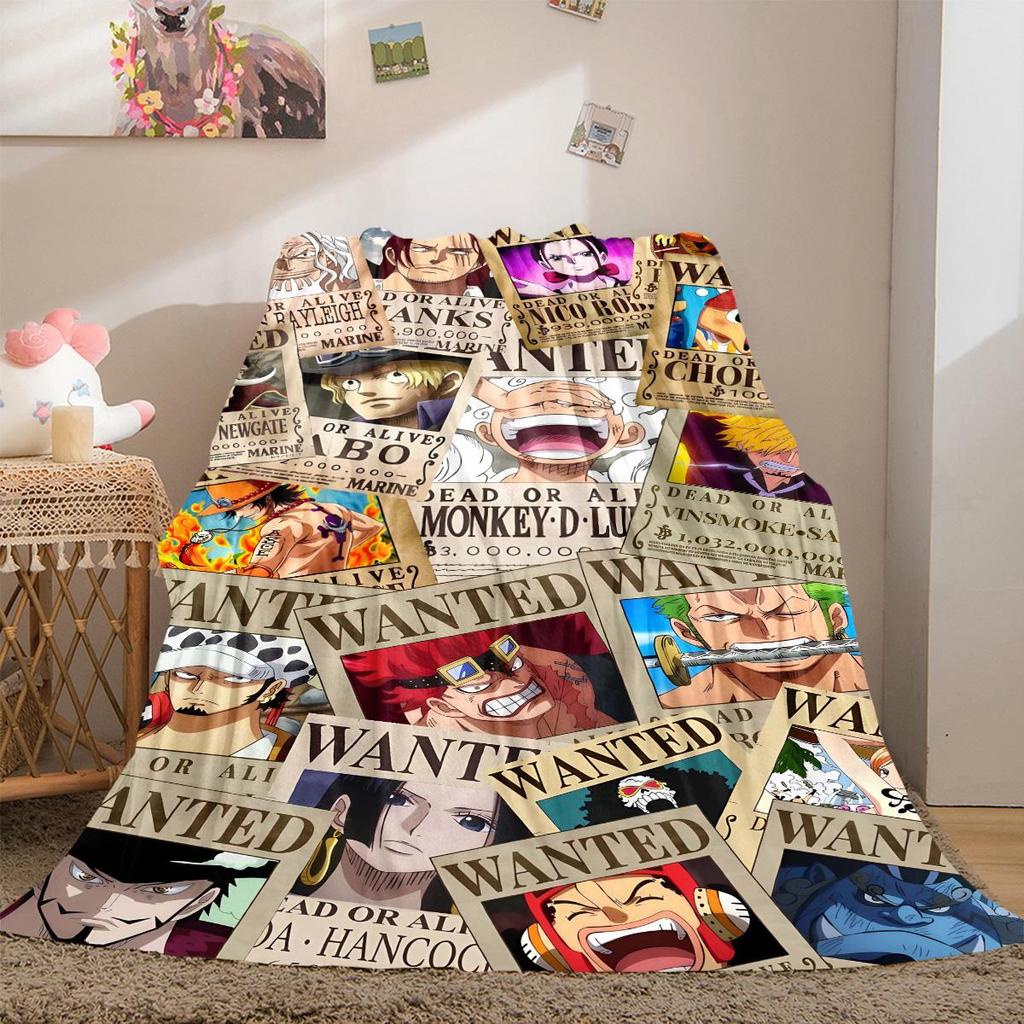 One Piece Anime Luxury Flannel Lightweight Blanket Home Decor Sofa Bed Travel Cover Family Gift LXR151