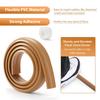 ZhiYo Floor Cord Cover, Beige Wood Grain, 3m Long, 3cm Wide, Floor-Mounted Cable Management Sleeve with Tape, Prevents Wires from Tripping, and