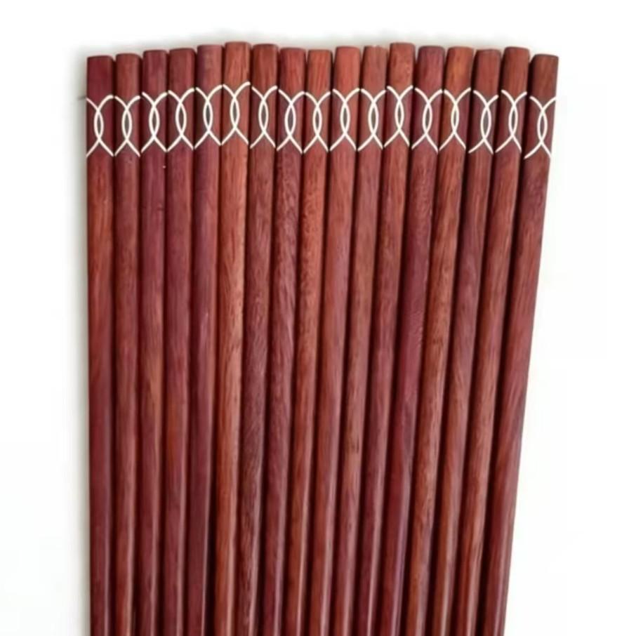 Handmade Wood Chopstis Shell Coconut High End Restaurant Hotel Anti Slip Mold Proof Wave Pattern Utensils