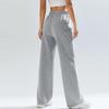 Women's Wide Leg Pants Elastic High Waist Drawstring Pants Flowy Summer Beach Palazzo Pants Casual Trousers