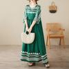 DIMANAF New 2025 Summer Women Plus Size Dress Printing Loose Elegant Basic Casual Long Dress Vintage Maxi