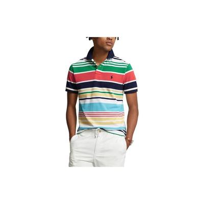 Polo SS23 Striped Logo Embroidered Short Sleeve Polo Shirt Men Polo Shirts Multicolor MNPOKNI1N822215-100