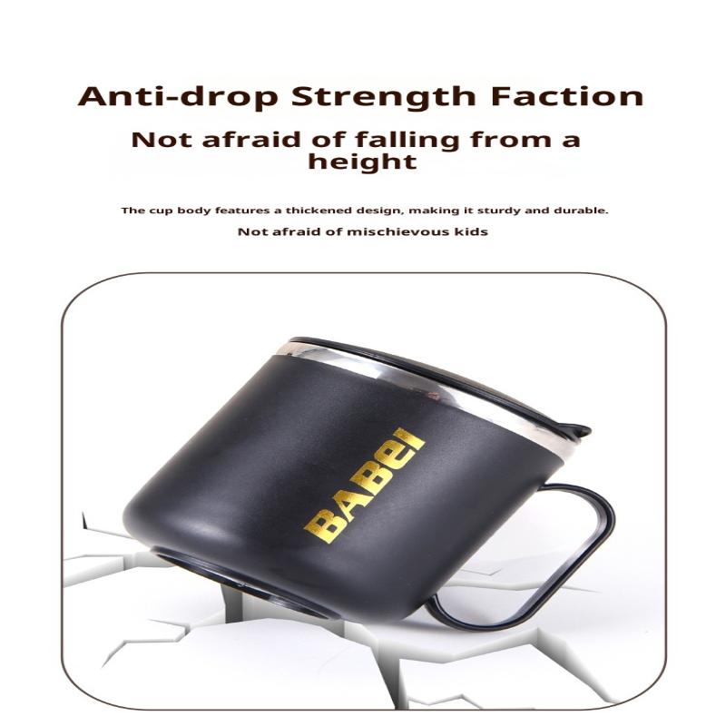 304 Edelstahl Thermobecher Doppelschichtig Hitzebeständig Vakuumflasche 400ml Mit Deckel Kaffeetasse Büro