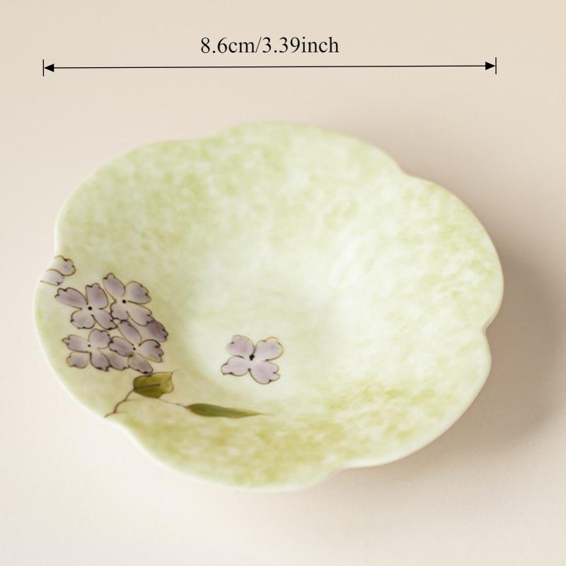 

Hand-painted Hydrangea Tea Cup Household Ceramic Kung Fu Tea Set Chinese Master Cup Coaster Teaware Drinkware Kitchen Supplies