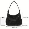 Vintage Synthetic Faux Leather Handbag with Multiple Pockets Large Capacity Zipper Closure Adjustable Strap Golden Te Hardware