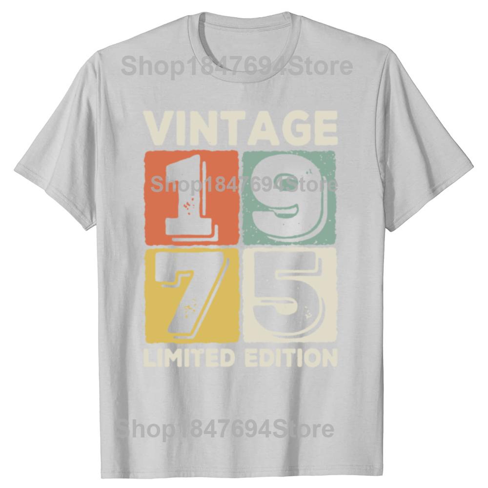 Vintage 1975 Limited Edition Men T Shirts Retro Classic Art Print Tees Short Sleeve O Neck Harajuku Streetwear Birthday Gifts