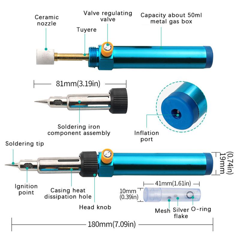 

Portable Gas Soldering Pen Soldering Iron 1300C For Micro Welding Heat Shrink Electrical Work
