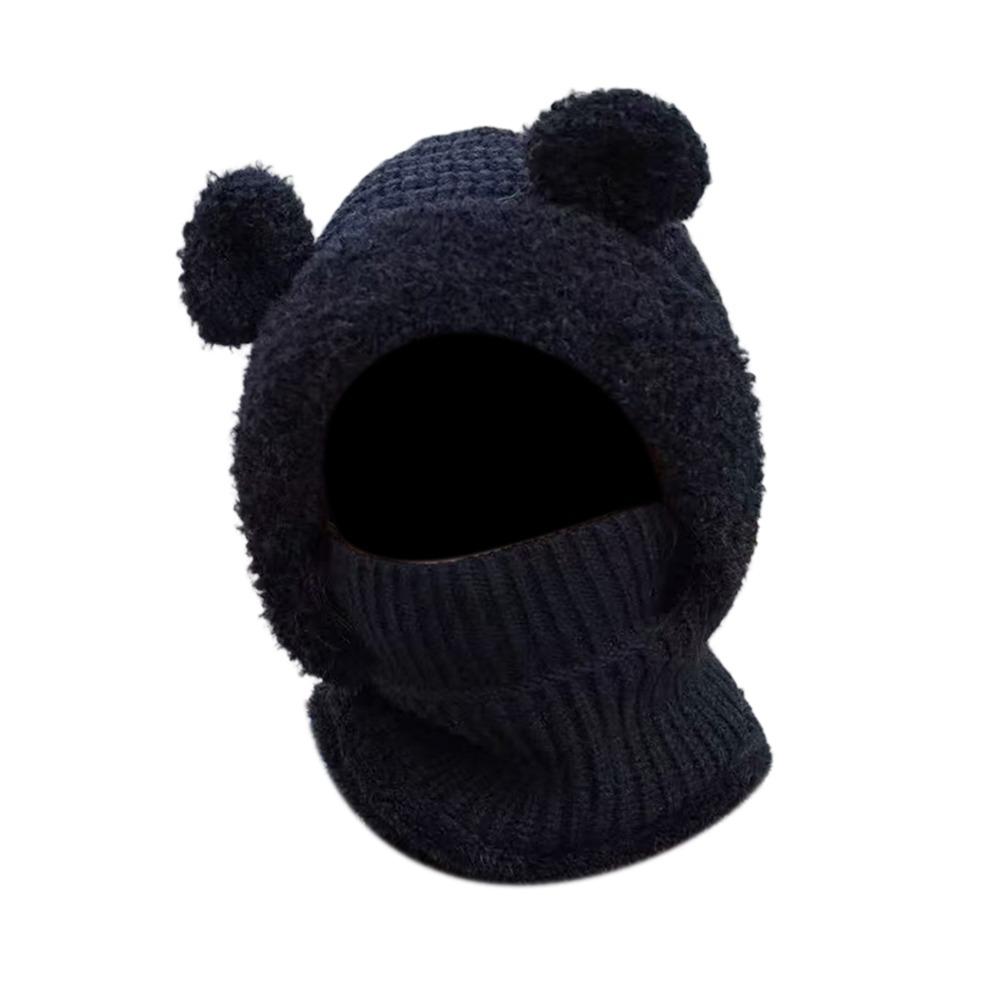 Woolen Kids Winter Hat Windproof Hooded Cap New Neck Warmth Cover Winter
