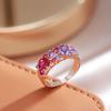 New Vintage Purple Natural Zircon Ring For Women Wide  Rose Gold Rings Ethnic Wedding Jewelry Daily Party Accessories