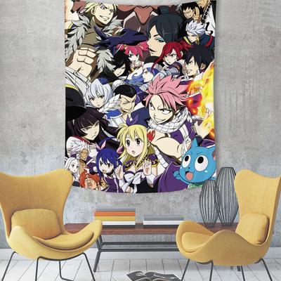 Anime FAIRY TAIL Printed Tapestry Tarot Cards Hippie Wall Hanging Warm Room Banner Dormitory Bedroom Decoration