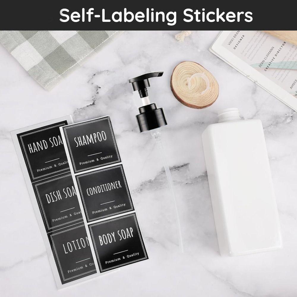 500ml Empty Hand Soap Dispenser Set Plastic Modern Shampoo Container  for Bathroom Kitchen Toilet